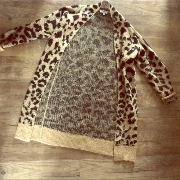 long leopard jacquard cardigan